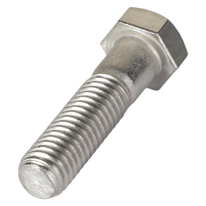 The AGCO HEXAGONAL HEAD BOLT - AG562247 is a durable metallic bolt with a threaded shaft and an expertly engineered hexagonal head.