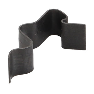 A black metal spring clip with a wavy, zigzag contour, known as the AGCO Clamp - Acp0370050 by AGCO.