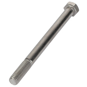 This is not the current product description, but here is a close-up view of the AGCO | HEXAGONAL HEAD BOLT - AG523271, featuring a metallic hex head with threading at one end.