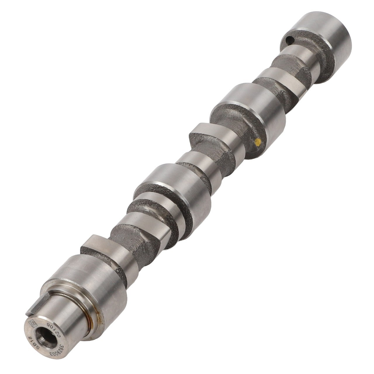 The AGCO Camshaft - Acp0394830, featuring multiple cam lobes and journals, is displayed against a white background; however, no current product description is available.