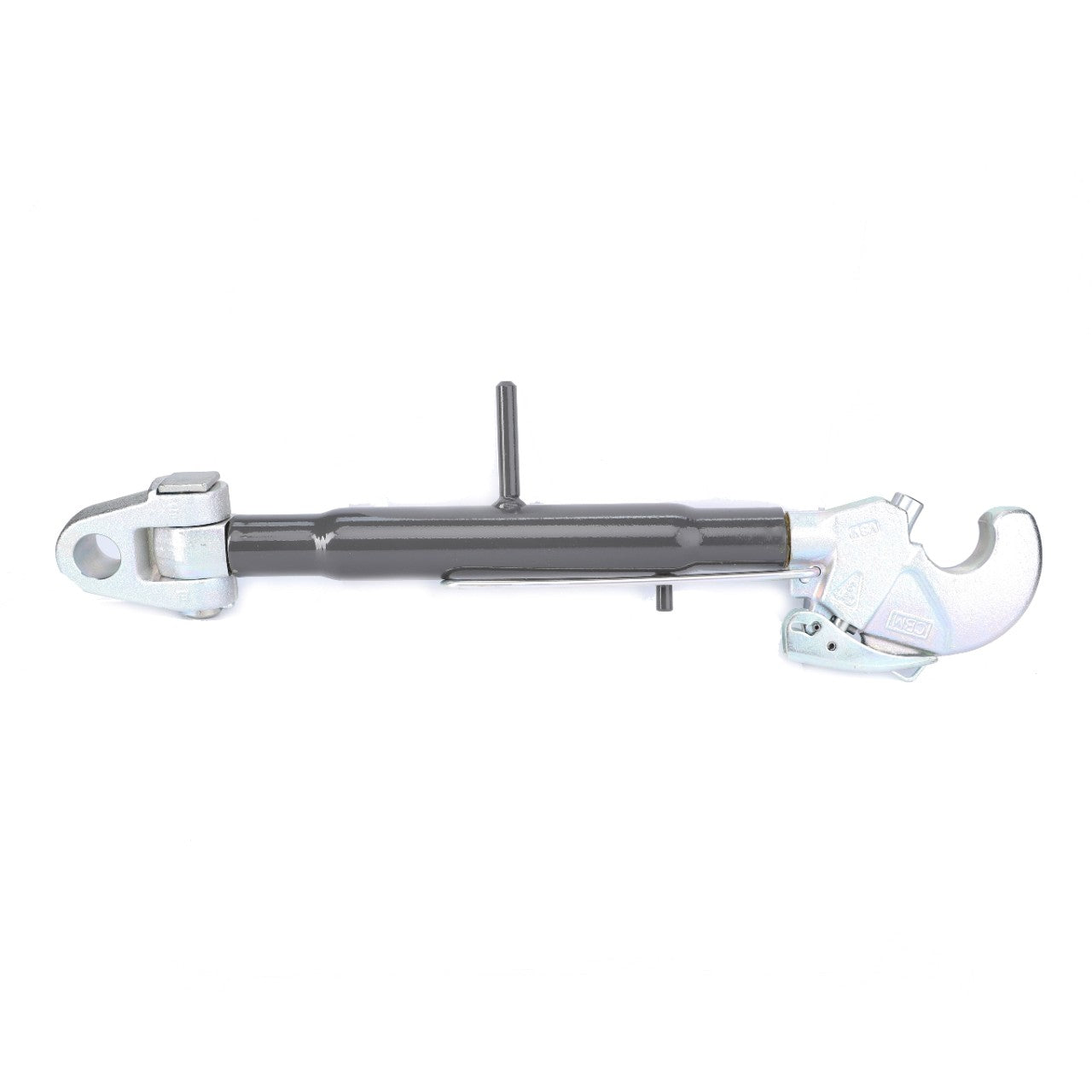 The AGCO Top Link with a hook end (G930920050010) is an essential hitch component used for tightening and adjusting tension in cables or ropes, compatible with Fendt Vario models.