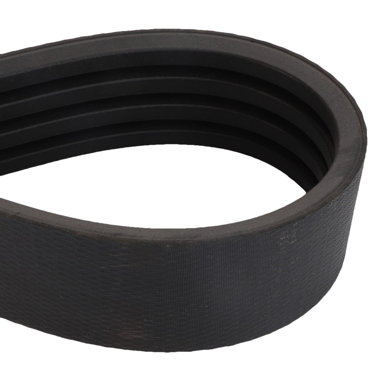 A close-up of the AGCO | BELT - D41979800, a black industrial V-belt with ribbed inner edges from the AGCO brand; no current product description information is available.