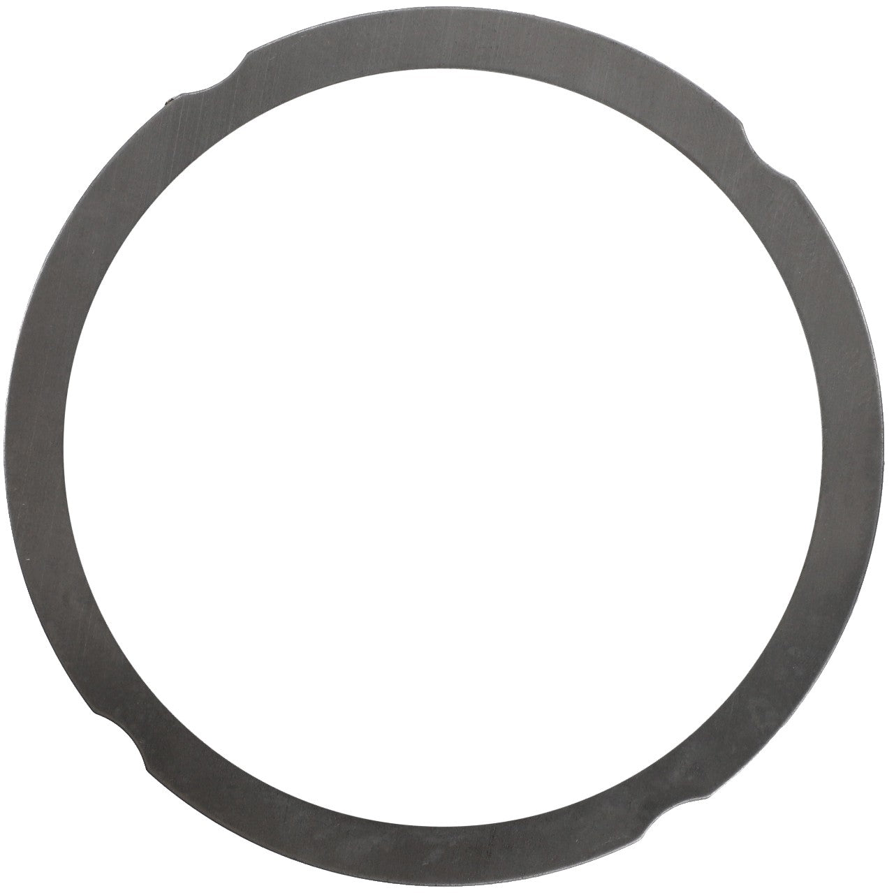 The AGCO | Compensating Ring - F390200210060 by AGCO is a metallic circular object with uniform thickness and slight indents on the outer edge. No current product description available.