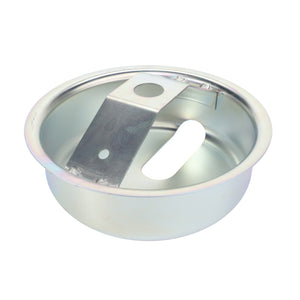 The AGCO | Antiwinder - Fel151282 by AGCO is a metallic bowl featuring a built-in bracket and a large, oval-shaped cutout on one side, creating the perfect blend of functionality and sleek design.