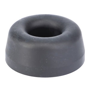 A black rubber stopper with a central hollow section, rounded edges, and a flat base, compatible with various Massey Ferguson Models, known as AGCO Bellows - 205301081100 from the AGCO brand.