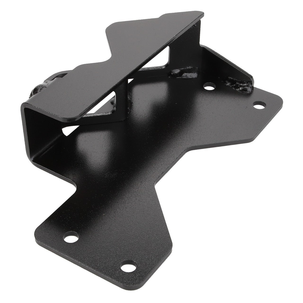 The AGCO Bracket - Acw074299A is a black, metal mounting bracket featuring multiple holes and a geometric design. No additional product description information available at this time.