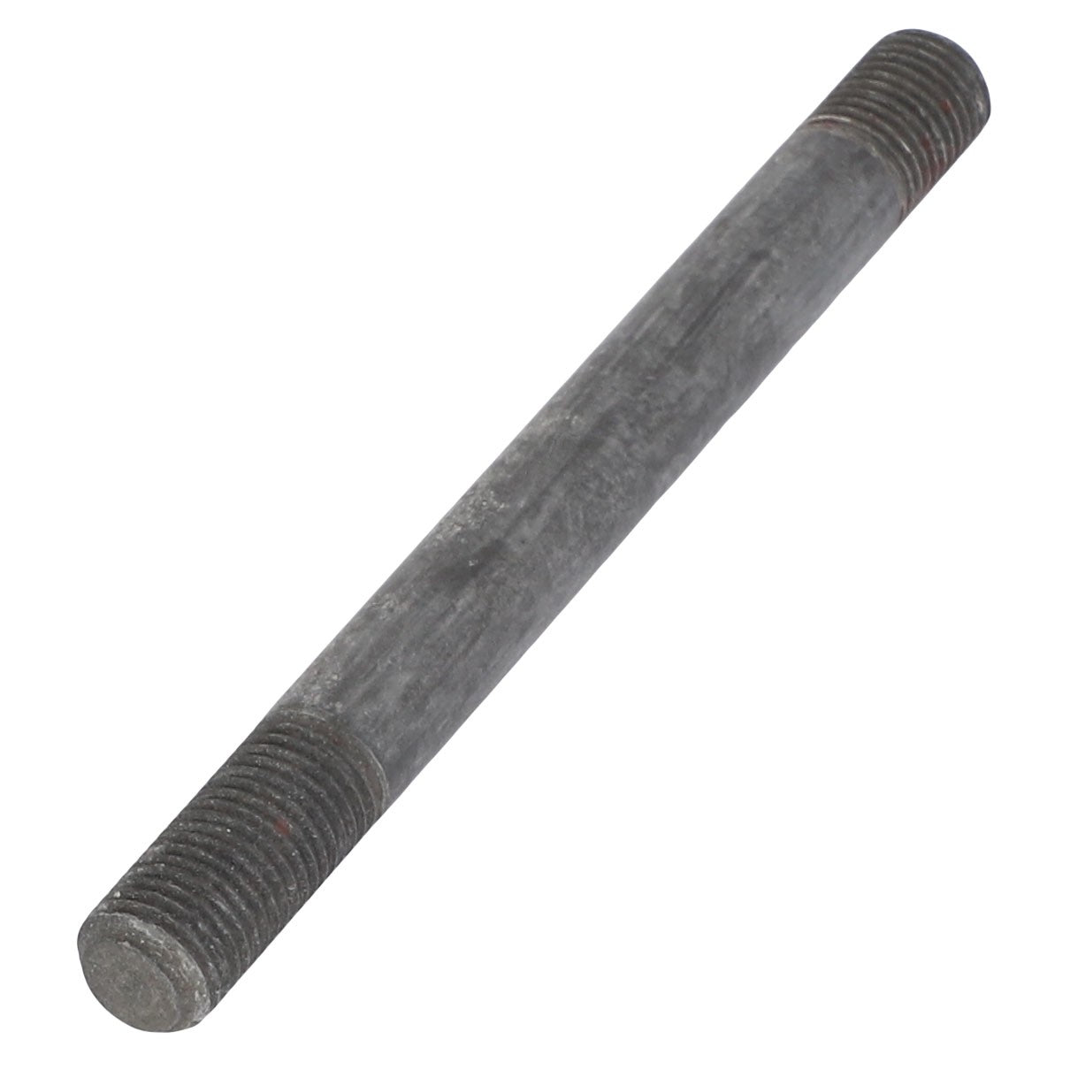 Image of the AGCO Stud Bolt - 736976M1, a gray metal rod with threaded ends, compatible with Massey Ferguson and Valtra tractors.