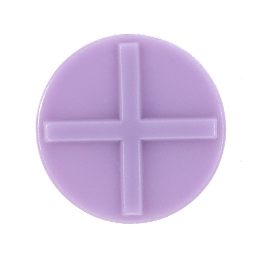 A purple circular object with a raised cross symbol in the center, reminiscent of the quality found in Massey Ferguson models, known as AGCO | Padding - 4387029M1 by AGCO.