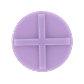 A purple circular object with a raised cross symbol in the center, reminiscent of the quality found in Massey Ferguson models, known as AGCO | Padding - 4387029M1 by AGCO.