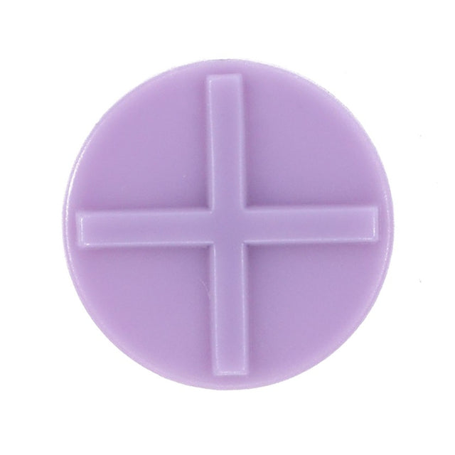 A purple circular object with a raised cross symbol in the center, reminiscent of the quality found in Massey Ferguson models, known as AGCO | Padding - 4387029M1 by AGCO.