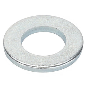 A metallic flat washer with a central hole, designed for compatibility with Massey Ferguson machinery, is available under the product name AGCO | Washer - 9-1048-0004-5.