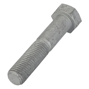 A close-up image showcases an AGCO Hexagonal Bolt - Acw0884550 from AGCO, featuring a weathered steel finish with a threaded shank and hexagonal head, revealing signs of slight tarnishing.