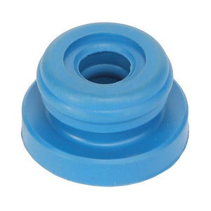 AGCO's PLUG - 0.003.5099.0 is a blue rubber grommet with a central hole, ridged sides, and a flat base. For assistance or more information on ordering, please contact our support team.