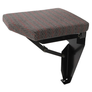 The AGCO | SEAT - D28982503 by AGCO features a sleek black metal frame and a patterned cushioned top, offering comfort and functionality with its foldable design.