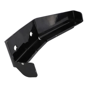 The AGCO Door Support - Acw1978890 is a black metal bracket featuring three circular mounting holes and an end bent at a right angle. Currently, no further product description information is available.