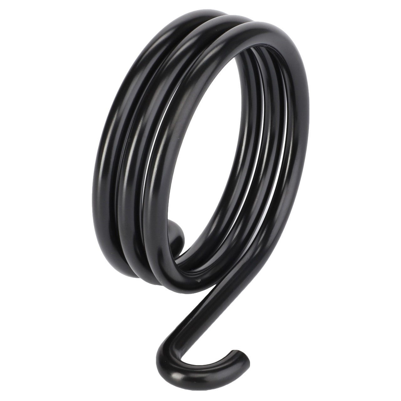 The AGCO Spring (F334700031030) is a black, coiled cable lock featuring an integrated loop at one end and a hook at the other, specifically designed for securing items. This product currently has no detailed description available.