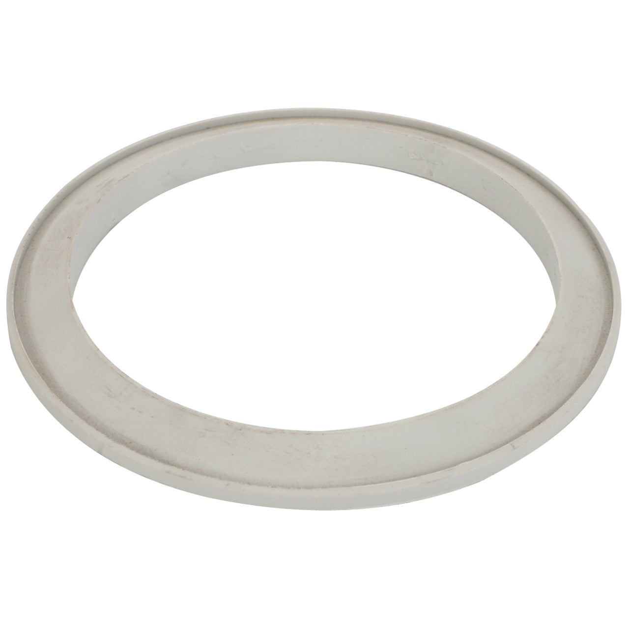 The AGCO Flange - Acp0000420 is a beige, circular rubber gasket featuring a smooth inner and outer surface.