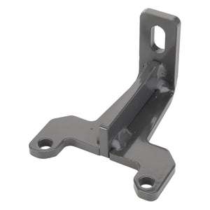 Introducing the AGCO Bracket - Acw1176090 by AGCO: a sturdy gray metal bracket featuring two circular mounting holes at the base and one rectangular slot at the top. Unfortunately, no current product description information is available.