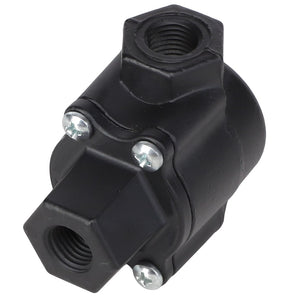 The AGCO QUICK RELEASE VALVE (part number AG517246) features two hexagonal ends and three sturdy metal screws.