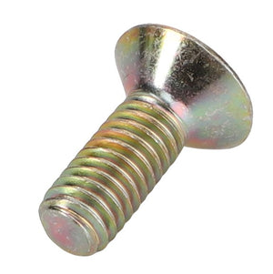 A single AGCO Countersunk Capscrew, model F411201210080, with a metal flat-head, threaded body, and slotted drive, shown against a plain white background. No product description available.