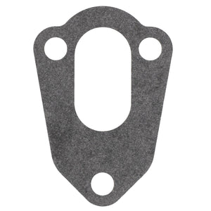 A flat, gray gasket with three circular holes and an elongated cutout in the center. Product Name: AGCO | Gasket - V836322247 by AGCO. No CurrentProduct Description Available.