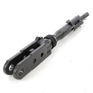 Close-up of the AGCO Lift Brace - G530871203013, a black, cylindrical mechanical part featuring a hinge-like attachment and multiple holes, set against a plain white background.