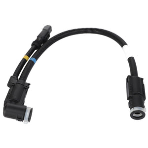 The AGCO | Hose - Acw039804A is a black, flexible automotive cable assembly featuring protective corrugated tubing and connector plugs on both ends. No additional product description details are currently available.