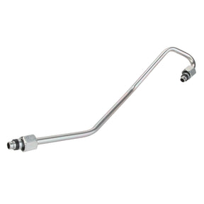 The AGCO Right Hand Brake Pipe - Acw7085900 is a meticulously bent metal automotive fuel line equipped with connector fittings on both ends, ensuring precise fitment. No current product description information is available for this item.