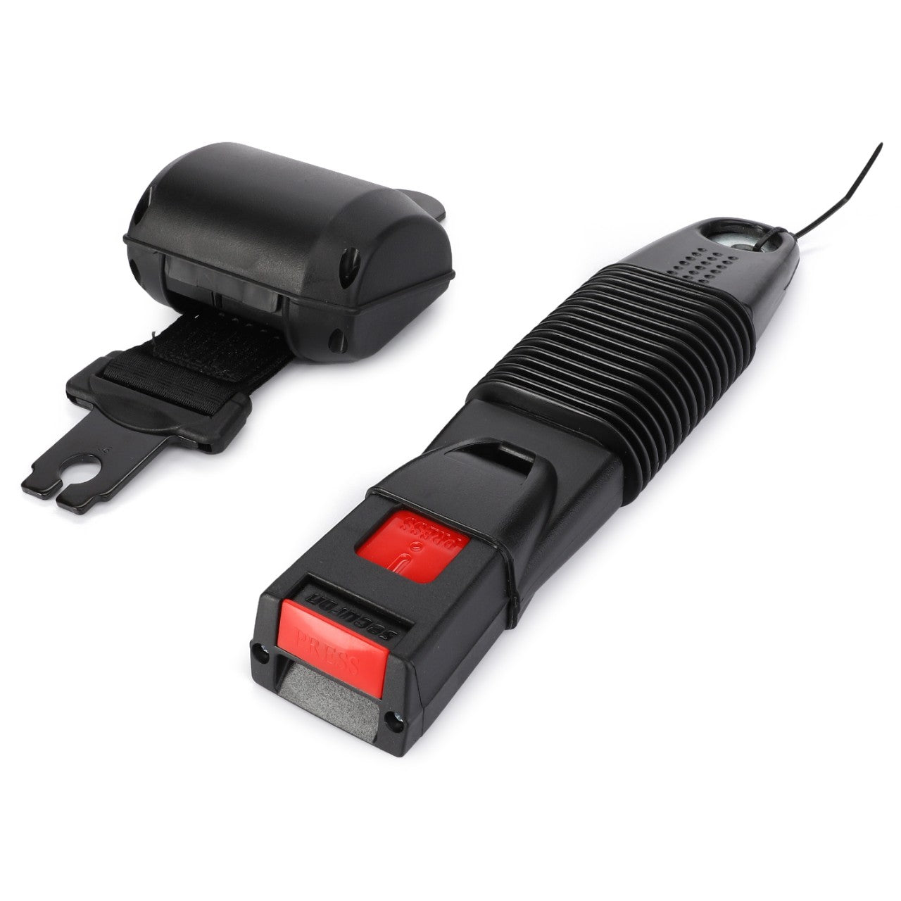 AGCO's Seat Belt - 4356477M3 is a reliable and accurate black digital luggage scale with a hook and a small display screen, perfect for weighing suitcases and travel bags. Ideal for travelers and compatible with Fendt models, it ensures precise measurements every time.