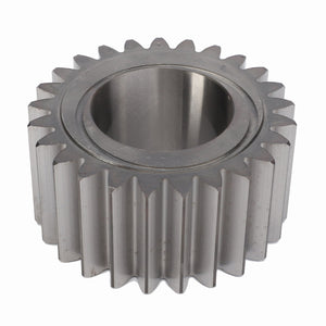 A close-up image of a metallic gear with straight teeth and a central circular hole, reminiscent of the high-quality AGCO Differential Pinion - 3618304M4 used in various Massey Ferguson models.