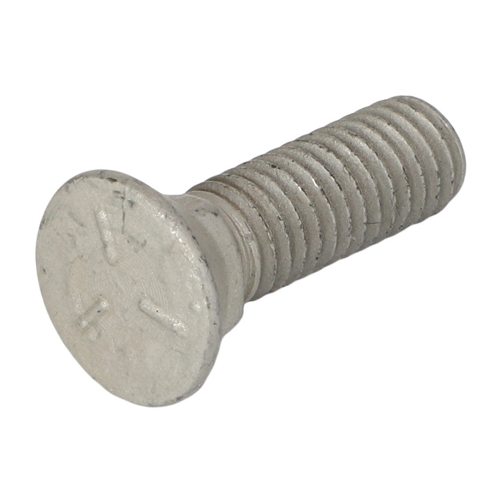 A close-up image of the AGCO Plow Bolt - Sn3050, a metal threaded screw with a flat, slotted head. No current product description available for this product.