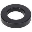 The AGCO Outer Ring - Acp0143000, a sleek black circular rubber washer with a central hole, is perfect for your mechanical needs.