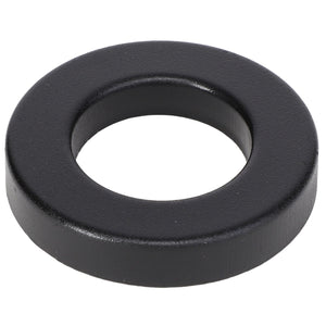 The AGCO Outer Ring - Acp0143000, a sleek black circular rubber washer with a central hole, is perfect for your mechanical needs.