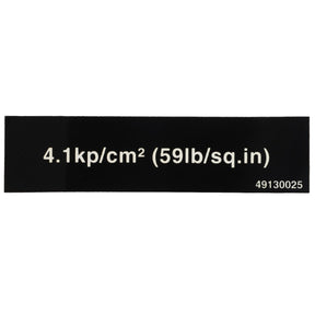 Label displaying the pressure measurement "4.1 kp/cm² (59 lb/sq.in)" with the product code "D49130025" in the lower right corner, from AGCO's DECAL line.