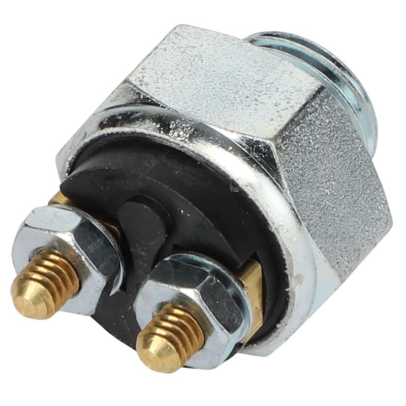 A close-up view of the AGCO Pressure Switch - 8025637, featuring two brass terminal connectors. No current product description available.