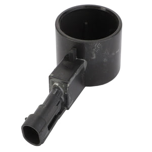 The AGCO | SENSOR - D28782590 by AGCO is a black plastic automotive sensor component featuring cylindrical and rectangular sections.