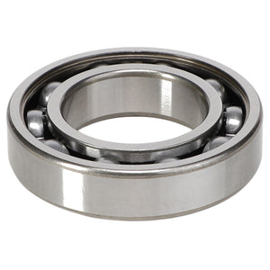 The AGCO | Cylindrical Round Bore Ball Bearing - 1109073 is a metallic, circular component with an inner and outer ring, featuring several spherical balls in between.