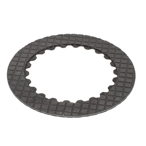 Top view of an AGCO | BRAKE DISC - 0.008.9947.2 with a textured surface and a jagged inner edge. For any product questions or ordering inquiries, please reach out to our support team at AGCO.