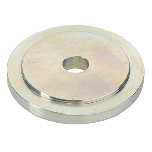 The AGCO | Special Washer - Acx0032090 by AGCO is a round, flat metal washer featuring a central hole. The surface has a slightly reflective, light metallic finish. Detailed specifications and usage information are currently unavailable.