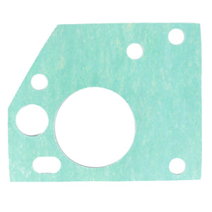 A flat, green gasket with multiple circular and oval cutouts against a white background, ideal for use in Fendt Vario applications: AGCO | Seal, Valve Block - 416100600010 by AGCO.