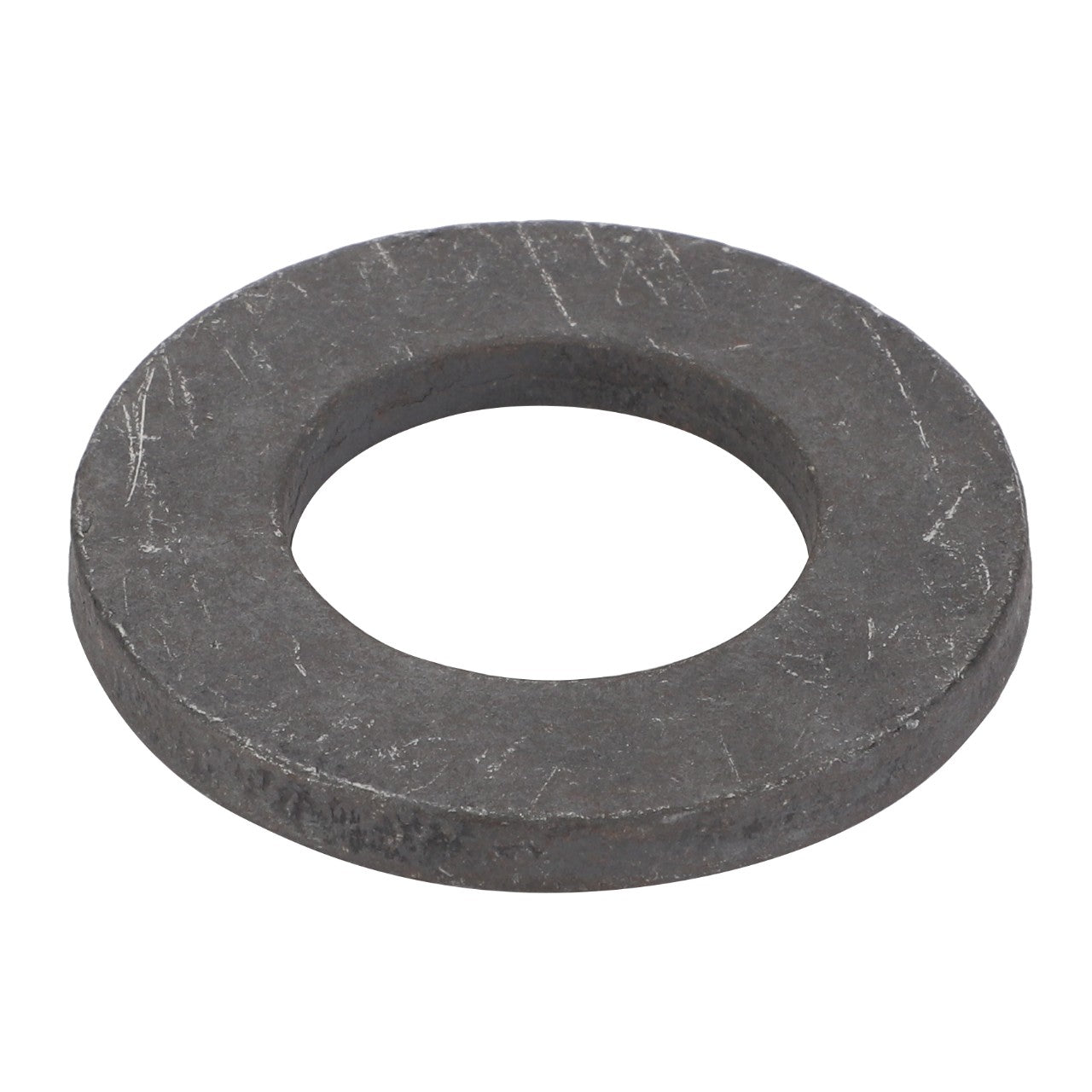 The AGCO | DISC - F743300021400, a flat, circular metal washer with a central hole, is commonly used in fastening applications.