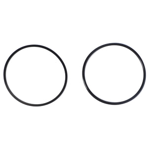 Two black rubber O-rings from the AGCO Seal Kit, Hydraulic Filter - 0.010.2428.0 are placed side by side on a plain white background. For more details, refer to the product description or contact our support team.