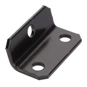 A durable black metal bracket named AGCO | BRACKET - D28981498, featuring three holes for mounting, specifically designed for structural support and seamless connection.