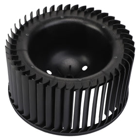 Image of the AGCO Blower Wheel - Acw0214060, a black, cylindrical, plastic part with vertical slats and a domed, perforated center, likely a component of a cooling or ventilation system. No current product description available.