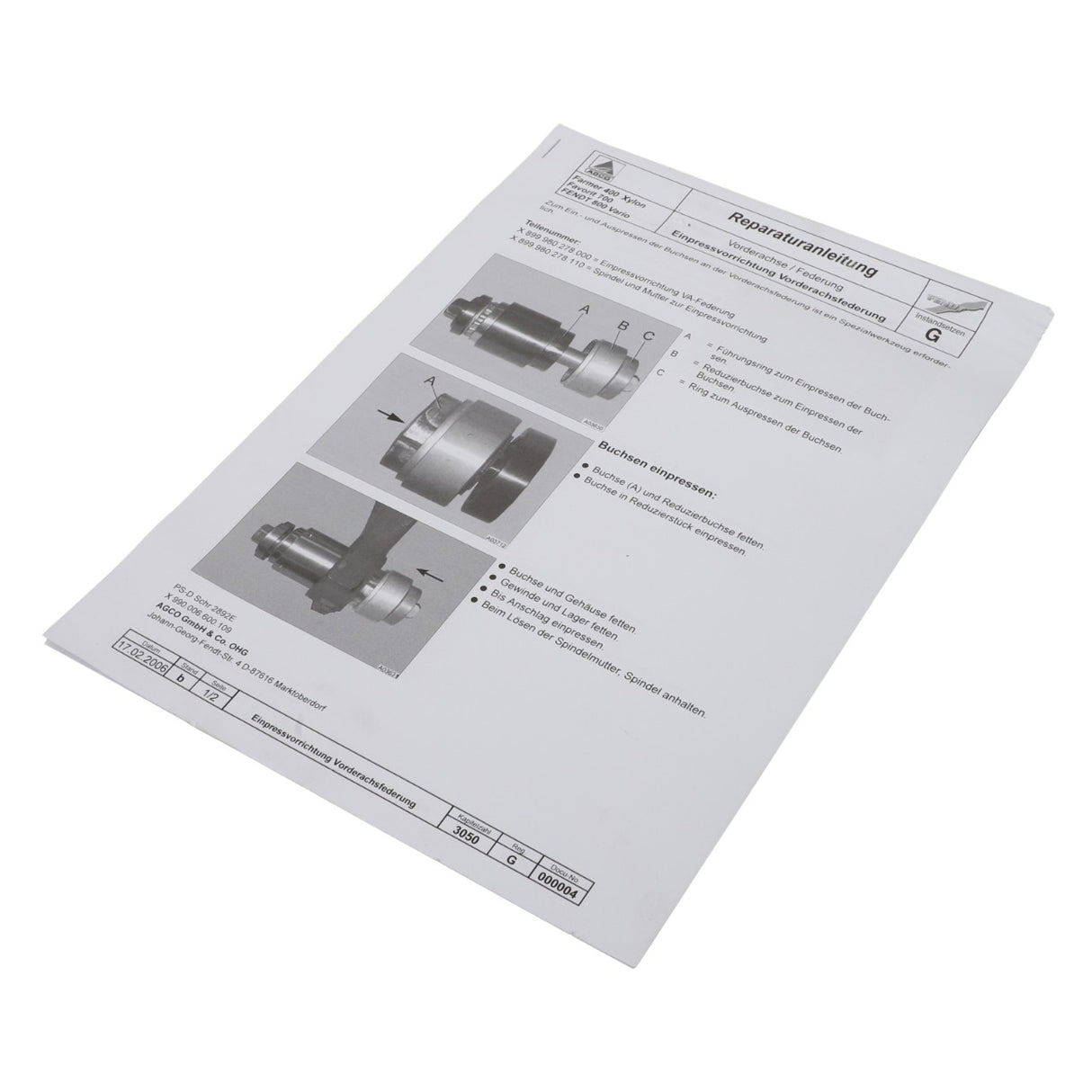 AGCO | Repair Instructions | AG-X990006600109