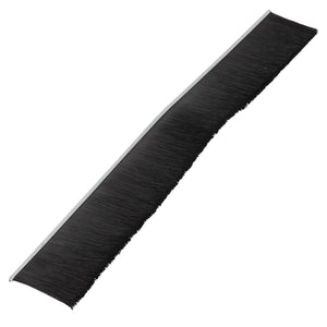 Introducing the AGCO Strip - Acw9509760, a black brush strip with a silver metal backing, perfect for sealing or sweeping applications.