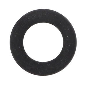 A durable AGCO | Gasket - Acw0906020, a black round rubber washer with a precise hole in the center, is essential for ensuring secure fitting and leak prevention.