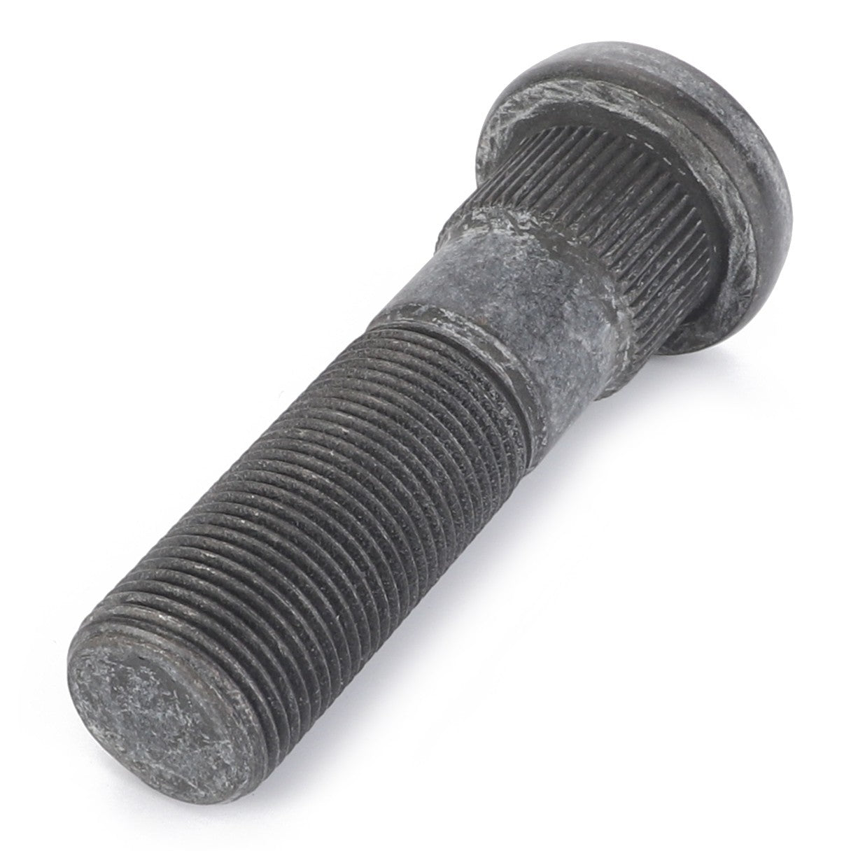 A close-up view of the AGCO | Bolt - 6210221M1 reveals a rugged metal bolt with a threaded shaft and a round head.