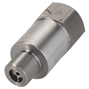 An AGCO BOLT - D28382049, a metal cylindrical object with threaded ends, possibly serves as a vital component for industrial machinery or plumbing systems.