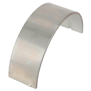 A metallic, curved component from AGCO, known as the Bearing Shell - Acp0357820, features a smooth, reflective surface and a small tab at the base. Currently, there is no comprehensive product description available for this part.